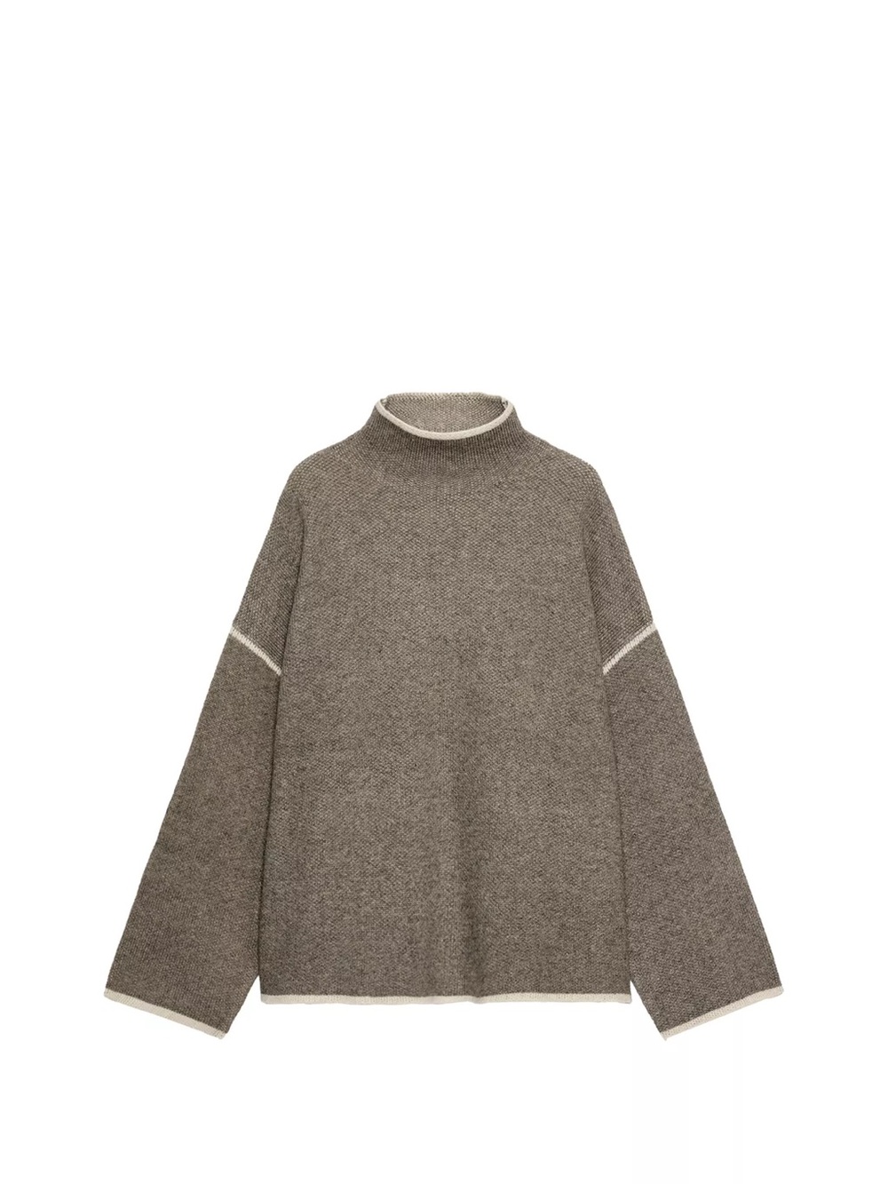 Zara Contrast Piping Knit Sweater